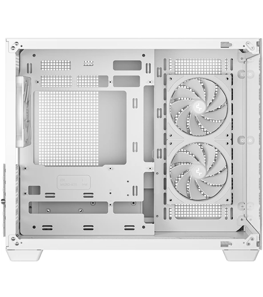 Компьютерный корпус Deepcool CG330 3F WH без БП, боковое окно (панорама), 3x120мм ARGB PWM вентилятора, белый, mATX (R-CG330-BKNGM3-G)