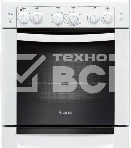 Плита комбинированная Gefest ПГЭ 6110-02 0300 белый, конфорок 3 газовых и 1 электрическая, духовка 52 л, 60 см x 85 см x 60 см