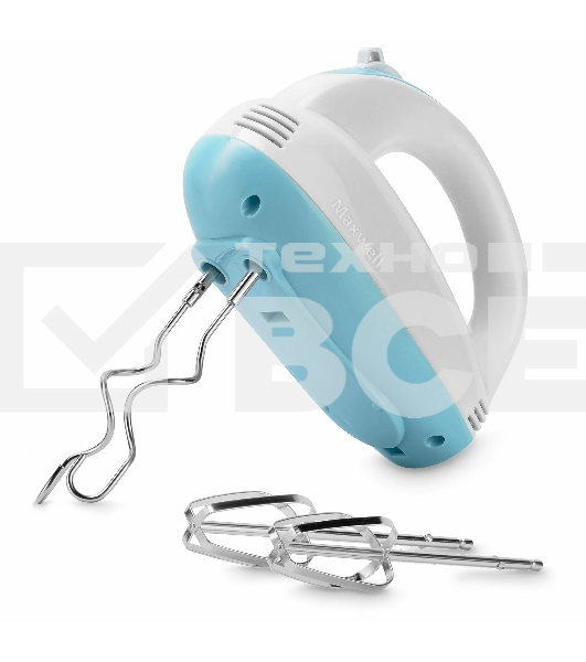 Миксер Maxwell MW-1360(W) Мощность 300 Вт.5 скорост. режимов.Номинальная потребляемая мощность 120 В
