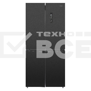 Холодильник Nordfrost RFQ 510 NFB inverter графитовый трехкамерный 286/141л морозилка снизу, No Frost, Side-by-Side