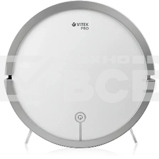 Пылесос-робот Vitek VT-1804 белый/серый, Li-Ion, уборка влажная, пылесборник контейнер 0.45 л
