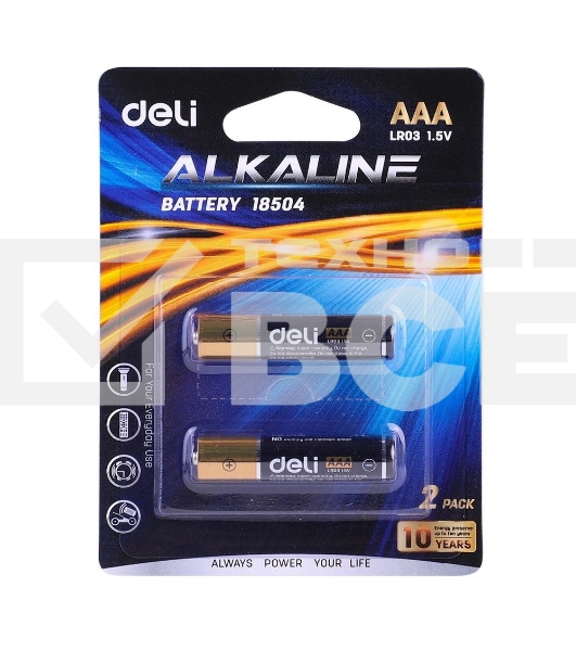 Батарейки Deli E18504 AAA LR03 1.5V (2 шт) 