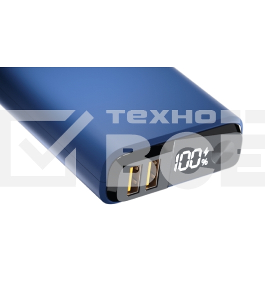 Портативный аккумулятор OLMIO QS-10, 10000mAh, 22.5W, QuickCharge3.0/PowerDelivery, LCD, темно-синий