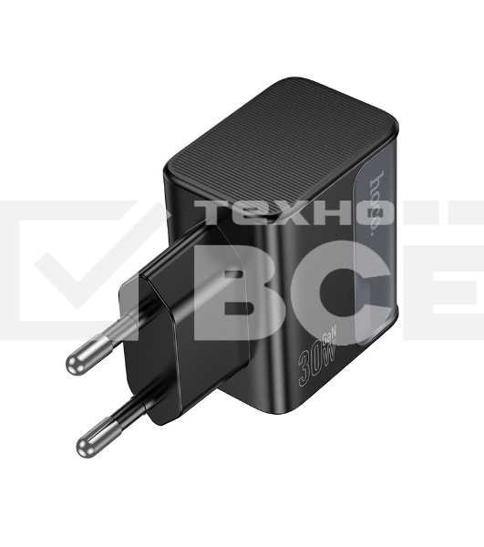 Зарядное устройство Hoco 30Вт, 3А, QC3.0/PD, 1xUSB, 1xType-C, CS73A, черный, коробка