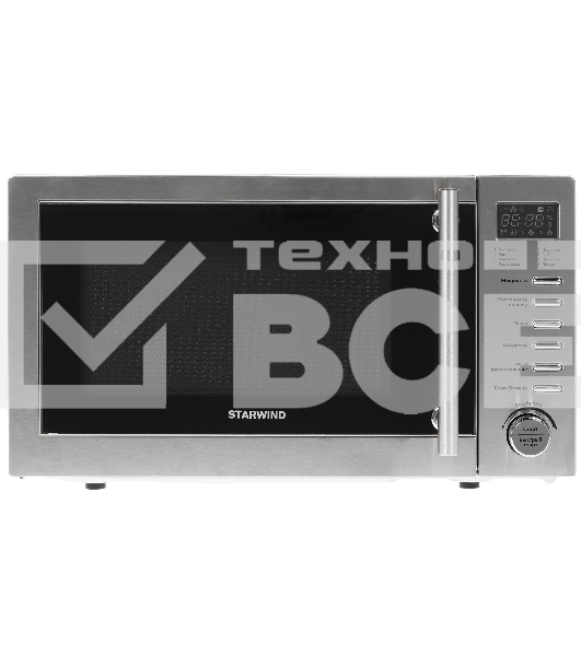 Микроволновая печь Starwind SMW5220 серебристый, 20 л, 700 Вт, переключатели - кнопки, поворотный механизм