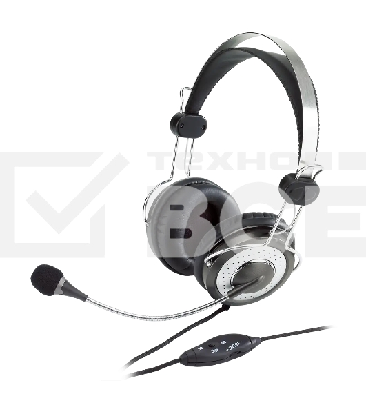 Гарнитура Genius HS-04SU черный/серый, проводная