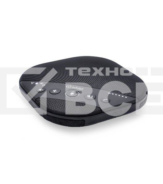 Спикерфон Infobit [iSpeaker M600] Комплект беспроводных всенаправленных спикерфонов, 5,8G, 5-метровый захват на 360 градусов, можно объеденить в каскад до 2х штук. Для помещений до 100 квадратных метров и 30 человек.