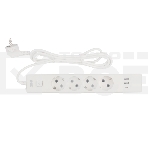 Бытовой удлинитель PowerCube, 4р с/з вык., 3USB, 3500 Вт, 16А, 1.9 м, 3*1,0 (белый) PC-6-2M, фото 1