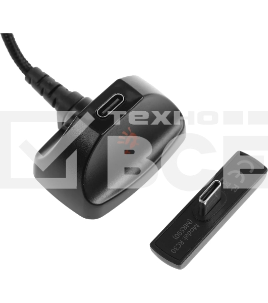 Наушники с микрофоном A4Tech Bloody MR590 Sports белый/черный 1.5м мониторные BT/Radio/3.5mm оголовье (MR590+ WIRED/SPORT WHITE)