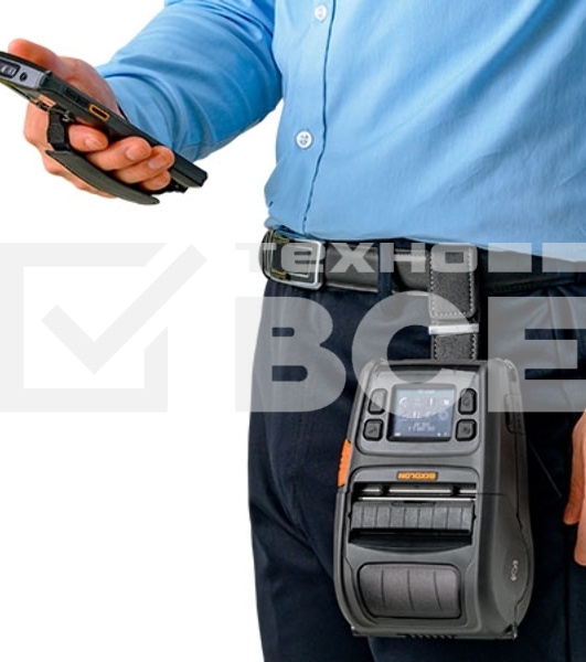 Принтер этикеток мобильный Bixolon XM7-30, 203 dpi, 127 мм/сек, USB, RS-232 (COM порт, Serial), Bluetooth, чёрный