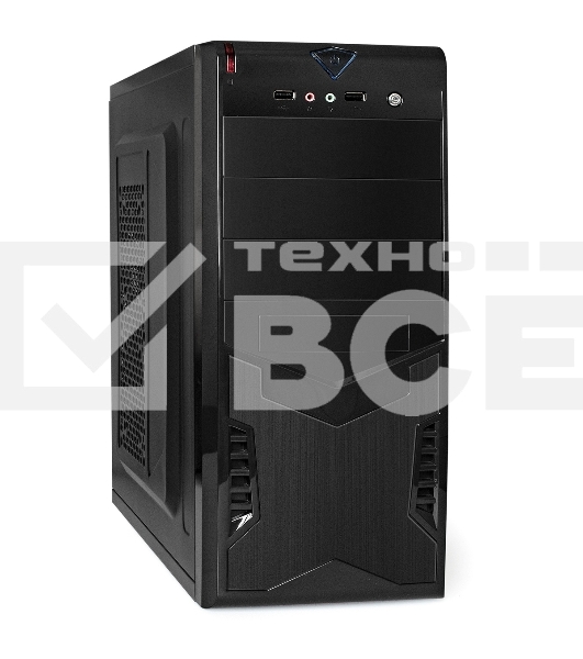 Компьютерный корпус Miditower ExeGate CP-601-UNS400 (ATX, БП UNS400 с вент. 12см, 2*USB, аудио, черный)