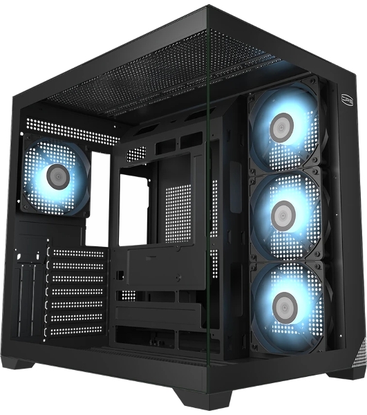Компьютерный корпус без блока питания PCCooler C3T700 ARGB BK, Midi-Tower, TG, 4x120мм ARGB, 1xUSB-A 3.0 + 1xUSB-A 2.0 + 1xUSB-C, ATX, mATX, mITX черный