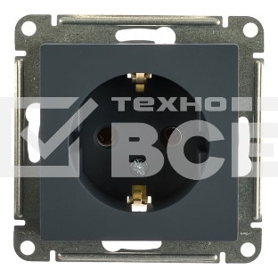 Механизм розетки 1-м СП AtlasDesign 16А IP20 с заземл. грифель