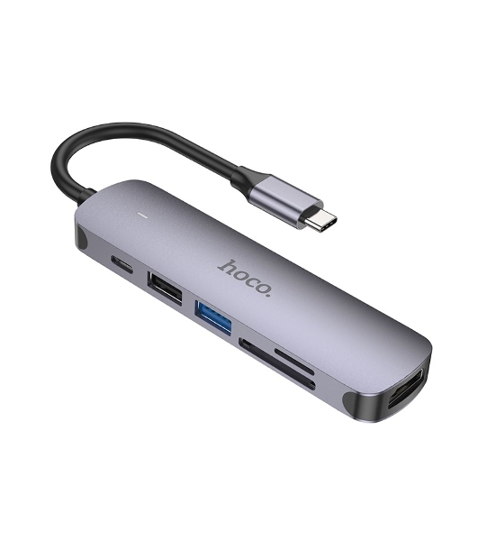 Док-станция Hoco HB28, USB Type-C, USB 3.0/PD100W/SD/TF/USB 2.0/HDMI, USB Type-C