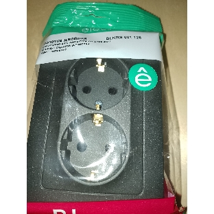 Розетка 2-ая с/з со шторками, 16А, 250 В SE Blanca внутр Антрацит