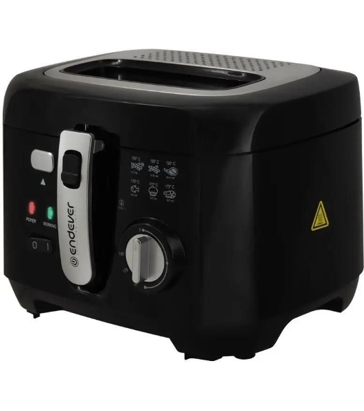 Фритюрница Endever Skyline FR-114 черный/стальной, 2000 Вт, 2.5 л, съёмная чаша