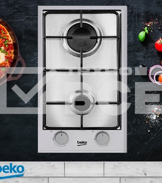 Встраиваемая газовая варочная поверхность Beko HDCG 32220 FX, Нержавеющая сталь