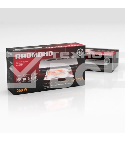 Вакуумный упаковщик Redmond RVS-M020 120Вт серебристый/черный