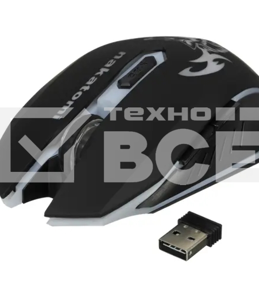 Мышь беспроводная Nakatomi MROG-15U черный, 1600 dpi, радиоканал, USB, кнопки - 6
