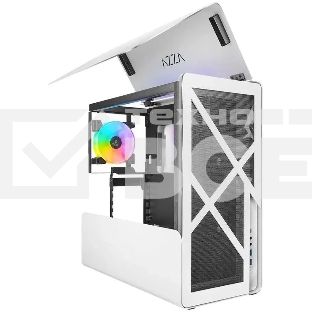 Компьютерный корпус Azza Cast белый без БП ATX 3x120mm 2x140mm 2xUSB3.0 audio bott PSU