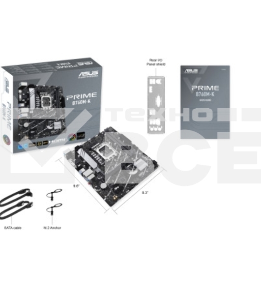 Материнская плата ASUS PRIME B760M-K, LGA 1700, Intel B760, 2xDDR5, 4xSATA, 2xM.2, 1xPCIe 4.0 x16, 2xPCIe x1, 1xHDMI, 1xVGA, 1x 2.5Gb LAN, 2xUSB-A 3.2 Gen 1, 2xUSB-A 2.0, 3x3.5 мм, 7.1, mATX