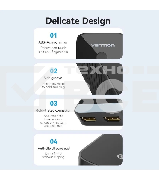 Переключатель - разветвитель Vention HDMI v2.0 4K двунаправленный 2x1/1x2