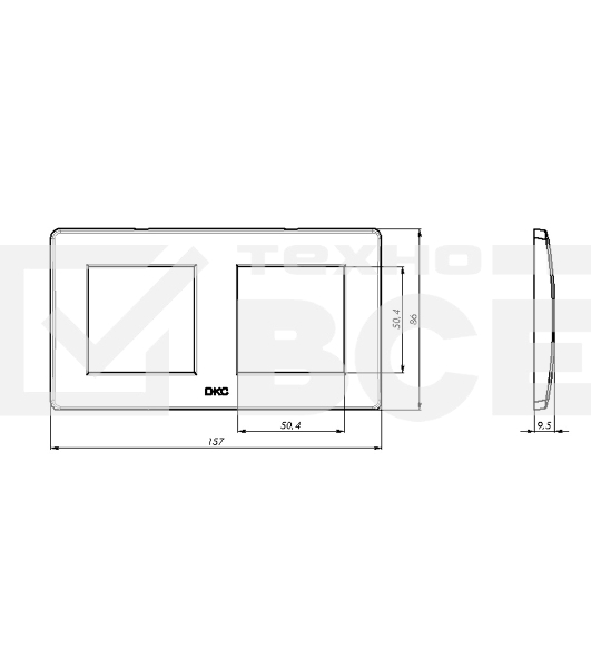 Рамка двухместная DKC Brava 75012W 2+2 модуля, белая