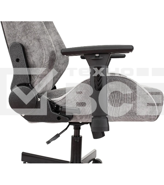 Кресло игровое Knight N1 Fabric серый Light-19 с подголов. крестовина металл