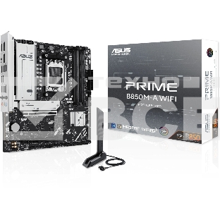 Материнская плата ASUS PRIME B850M-A WIFI, AM5, AMD B850, 4xDDR5, 4xSATA, 3xM.2, 1xPCIe 5.0 x16, 1xPCIe 4.0 x16, 1xHDMI, 2xDP, 1x2.5Gb LAN, Wi-Fi 6E, Bluetooth 5.3, 2xUSB-A 10Gbps, 2xUSB-A 5Gbps, 4xUSB-A 2.0, 3x3.5 мм, 7.1, mATX
