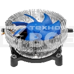 Кулер для процессора Crown CM-90 v2 серебристый/синий, 90 мм, алюминий, 2000 об/мин, 20 дБ, 3 pin, 95 Вт, 57 мм, фото 1