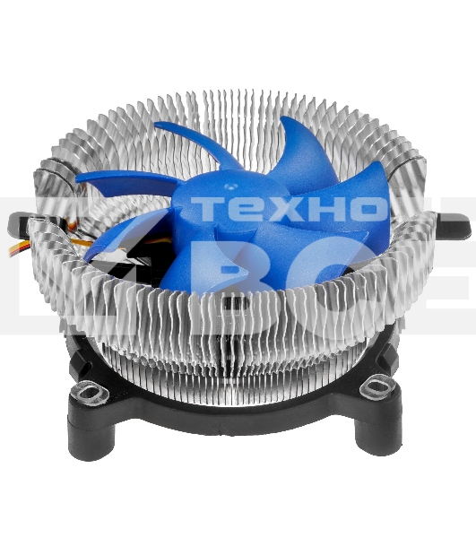 Кулер для процессора Crown CM-90 v2 серебристый/синий, 90 мм, алюминий, 2000 об/мин, 20 дБ, 3 pin, 95 Вт, 57 мм