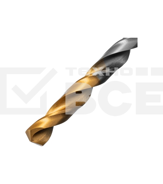 Сверло спиральное по металлу Denzel 6 x 93мм, Р6М5, Golden Tip