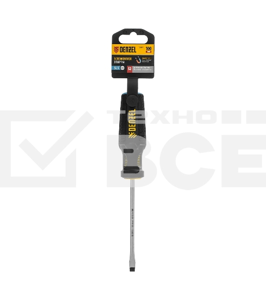 Отвертка Denzel SL5x100 мм, S2, 3к рукоятка