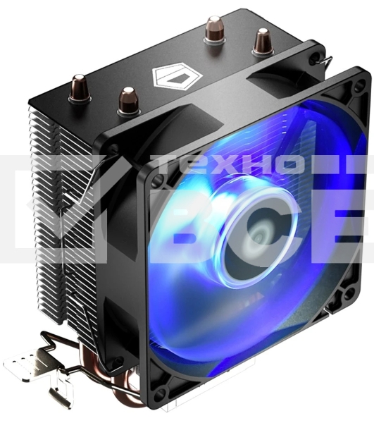 Кулер для процессора ID-COOLING SE-902X-B LGA1851/1700/1200/115X/AM5/AM4 (30шт/кор, TDP 100W, PWM, 2 тепл.трубки прямого контакта, Blue LED FAN 92мм) RET