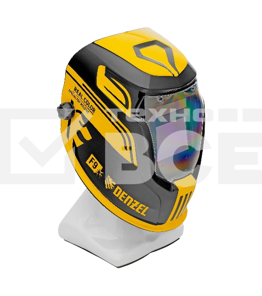Щиток защитный лицевой (маска сварщика) Denzel F9, см. окно 100x60, Real Color, DIN 4-8/9-13