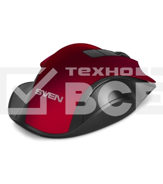 Мышь беспроводная SVEN RX-525SW красная (бесшумн. кл., 5+1кл. 600-1400DPI, Soft-touch, блист.)