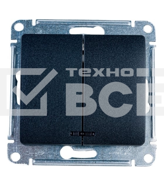 Механизм выключателя 2-кл. СП Glossa 10А IP20 10AX с подсветкой антрацит SchE GSL000753