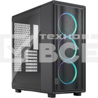 Корпус Fractal Design Epoch Black TG RGB Light Tint, Midi-Tower, чёрный, 3 x 120 мм