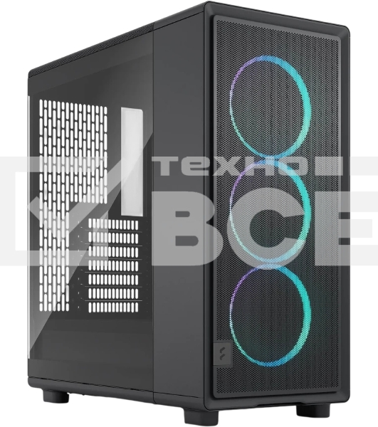 Корпус Fractal Design Epoch Black TG RGB Light Tint, Midi-Tower, чёрный, 3 x 120 мм