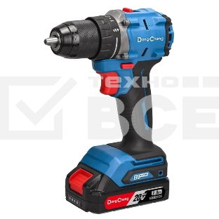Дрель-шуруповерт DongCheng DCJZ2060, 20 В, 2 Ач, 60 Нм, бесщеточный