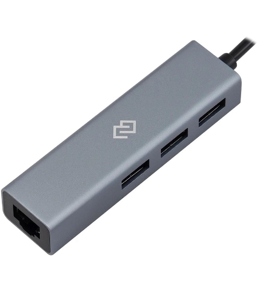 USB-концентратор Digma DHUB-LAN-4port, USB-C + USB-A, USB 3.0+USB 2.0, USB