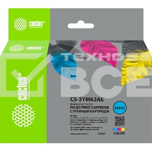 Картридж струйный Cactus CS-3YM63AE 305XL многоцветный (18 мл) для HP DeskJet 2320/2710/2720/4120