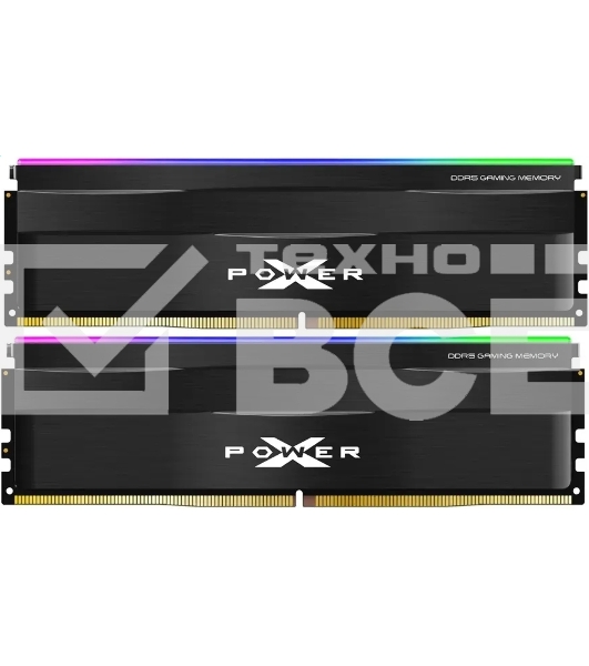 Оперативная память Silicon Power Xpower Zenith, DDR5, 32GB (2x16 GB), 5600 MHz, CL40, DIMM, радиатор, RGB, чёрный, ECC