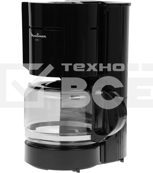 Кофеварка капельная Moulinex FG121811 чёрный, молотый, 1.1 л, 800 Вт.