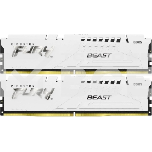 Оперативная память Kingston Fury Beast, DDR5, 32GB (2x16GB), 5600MHz, CL40, с радиатором, белый