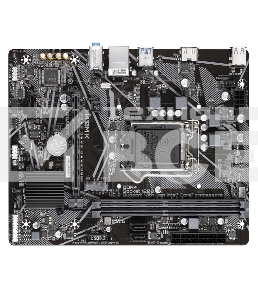 Материнская плата Gigabyte H410M K 2.0, LGA 1200, Intel Q470, 2xDDR4, 2xSATA, 1xM.2, 1xPCIe 3.0 x16, 1xPCIe x1, 1xHDMI, 1x 1Gb LAN, 2xUSB-A 3.2 Gen 1, 4xUSB-A 2.0, 3x3.5 мм, 7.1, mATX