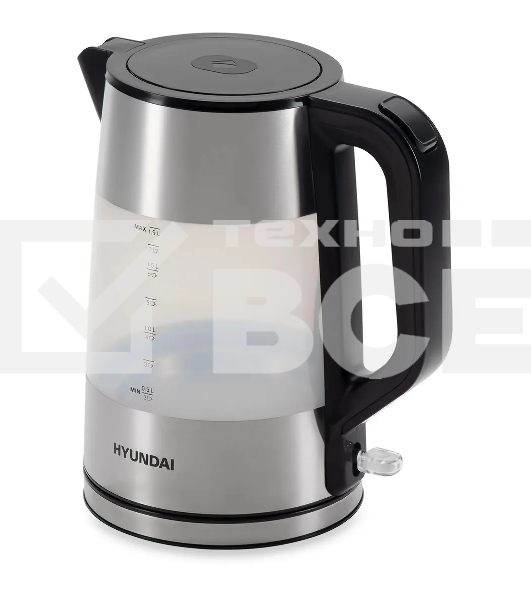 Чайник электрический Hyundai HYK-P4026 2л. 2200Вт черный (корпус: пластик)