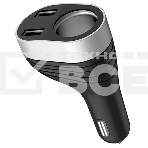 Автомобильная зарядка HOCO Z29 Regal, 2xUSB + прикуриватель, 3.1A, 96W, черный, фото7