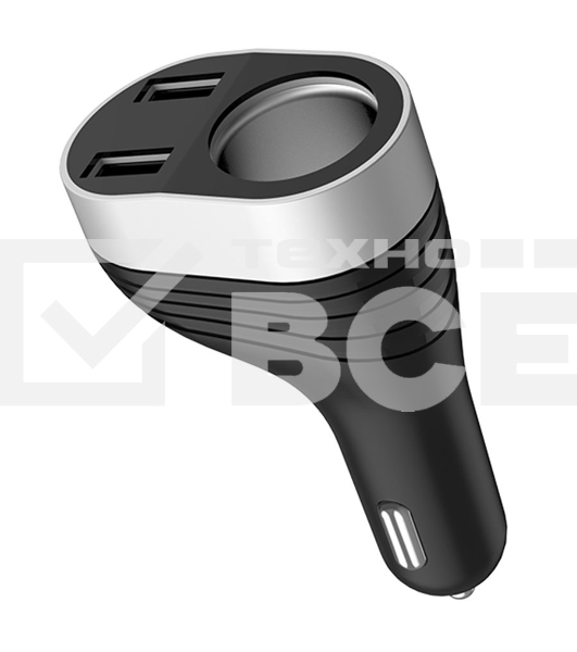 Автомобильная зарядка HOCO Z29 Regal, 2xUSB + прикуриватель, 3.1A, 96W, черный