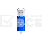 Флеш диск Maxvi MP 16GB MP blue, монолит с колпачком, металл + ABS пластик, фото4